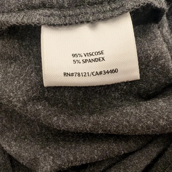 Eileen Fisher Wide Leg Pants Pull On Viscose Heathered Grey Stretch Jersey Sz PS - Picture 9 of 9